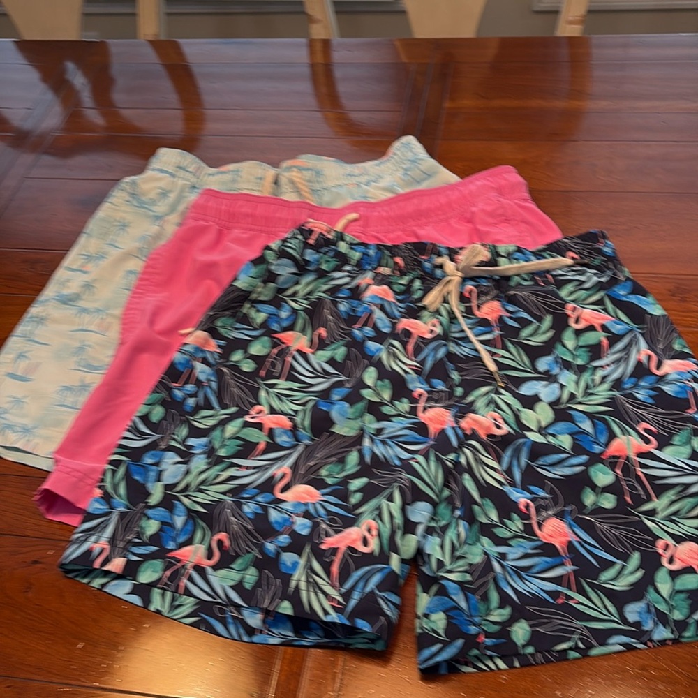 Three Sonoma men’s bathing suits.